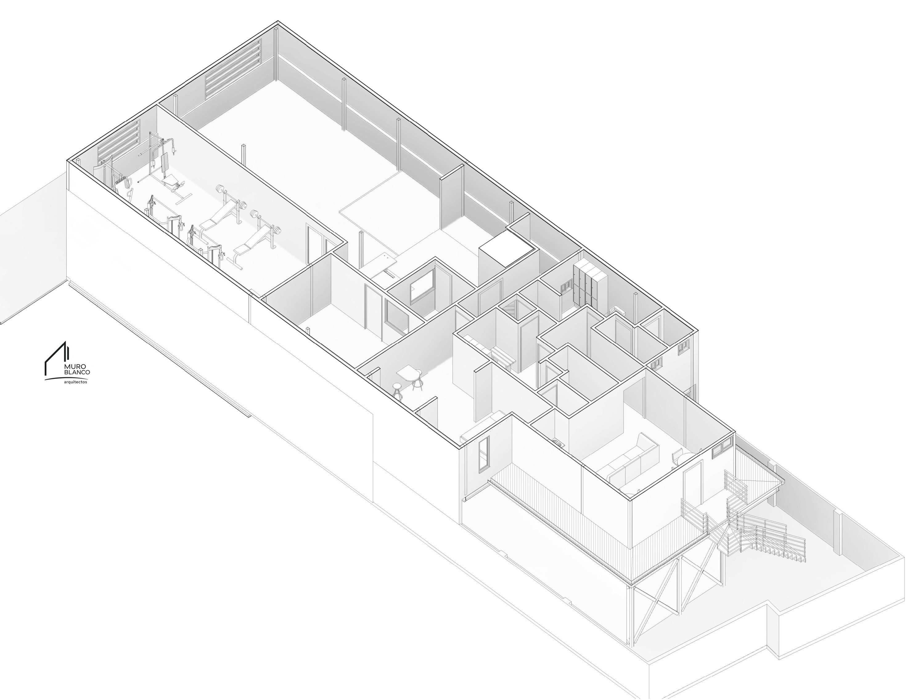 Interior con mobiliario